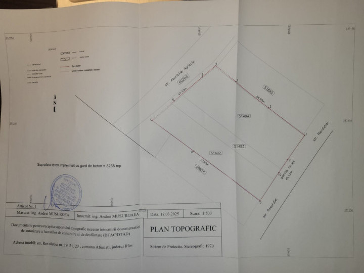 Teren intravilan de 3.300 mp de vânzare în Afumați, Ilfov, str. Revolutiei 19-23