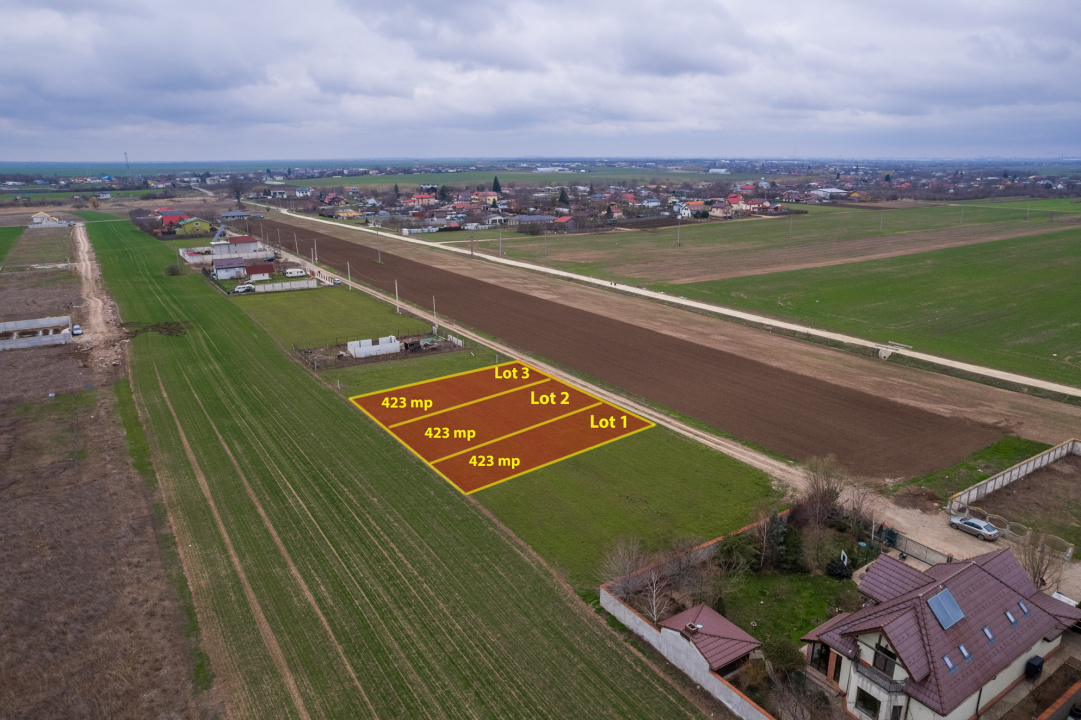 FRUMUSANI - VIOLETELOR, TEREN 423 MP, FRONT 14 M!