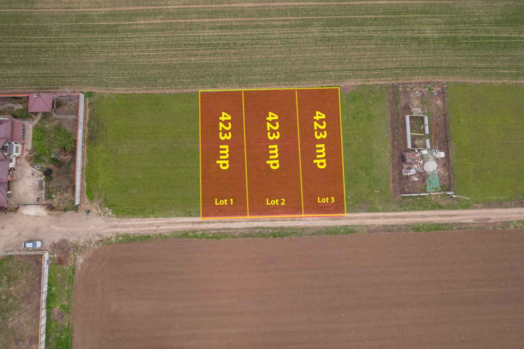 FRUMUSANI - VIOLETELOR, TEREN 423 MP, FRONT 14 M!